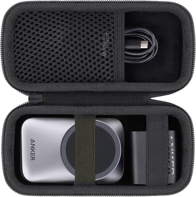 for Anker Prime 3-in-1 Wireless Charging Station Hard Travel Case(Black Case)