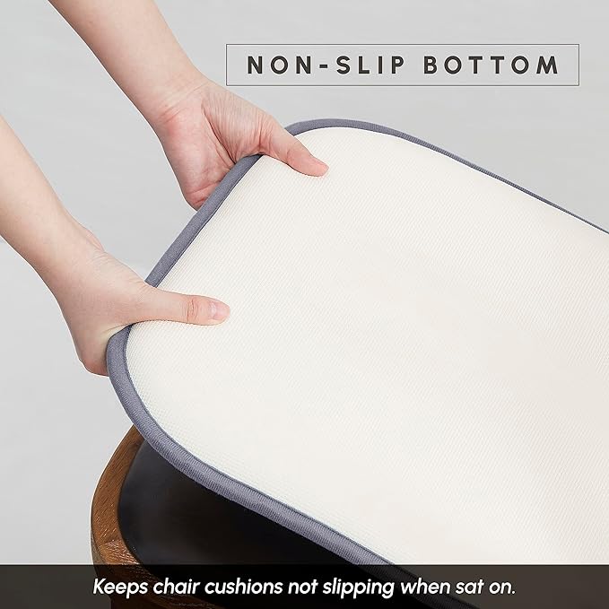 Elegant Comfort 6 Pack Chair Cushion Covers - Skid-Proof Rubber Backing - 16 x 16 Inch - Thick Dining Square Shape Seat Covers - Comfortable Textured Chair Pads with Ties - Chevron Pattern, Gray