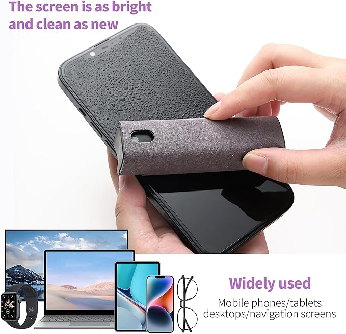 CUIUD Screen Cleaner Kit, Two in One Screen Cleaner Spray and Wipe, Touchscreen Mist Cleaner Spray Bottle for Phone/Laptop/Tablet/TV/Monitor/Car Screens(Grey)