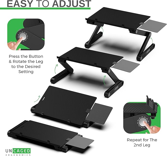 Uncaged Ergonomics WorkEZ Adjustable Computer Keyboard Stand for Desk, Keyboard & Mouse Riser, Ergonomic Portable Stand for Desktop, Computer Keypad Riser for Desk