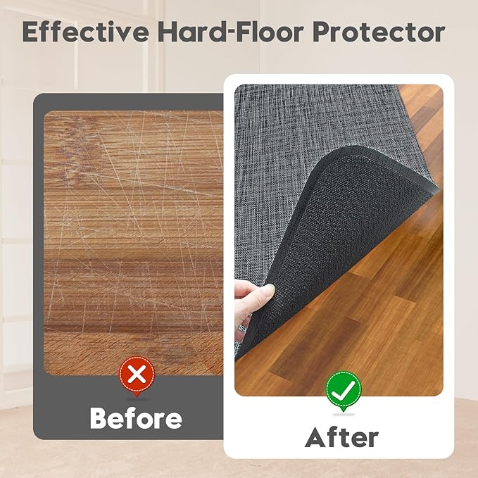 Wansimoo Office Chair Mat for Hardwood and Tile Floor, 36"x55" Floor Mat, Heavy Duty Computer Gaming Chair Mat, Anti-Slip, Non- Curve, Desk Chair Mat,Floor Protector for Home Office(Black)