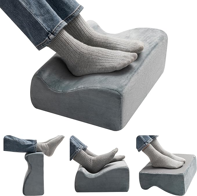 Ganondorf Ergonomic Foot Rest for Under Desk at Work Foot Stool Leg Elevation Pillow Heel Support Cushion & Lap Desk Support, High-Density Foam with Washable Cover