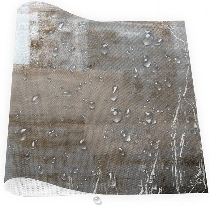 Placemats Set of 4 Grey Modern Abstract Art Washable Heat-Resistant Plastic PVC Table Mat Non-Slip Wipeable Woven Vinyl Place Mats for Outdoor Indoor Patio Dining Kitchen Dinner Table Decor