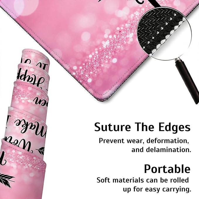 Large Gaming Mouse Pad Stay Positive Desk Mat,Non-Slip Rubber Base Stitched Edges,Extended Mousepad for PC,Laptop,Office,Home Decor(31.5 x 11.8 Inch)