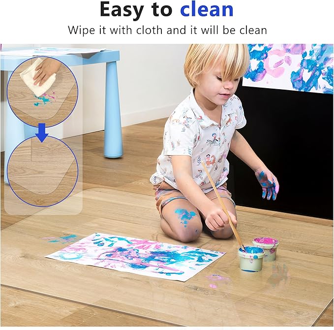Large Office Chair Mat for Hardwood Floors - 48"×60" Anti-Slip Desk Chair Mat - Heavy Duty Floor Protector for Home or Office - Easy Clean and Flat Without Curling