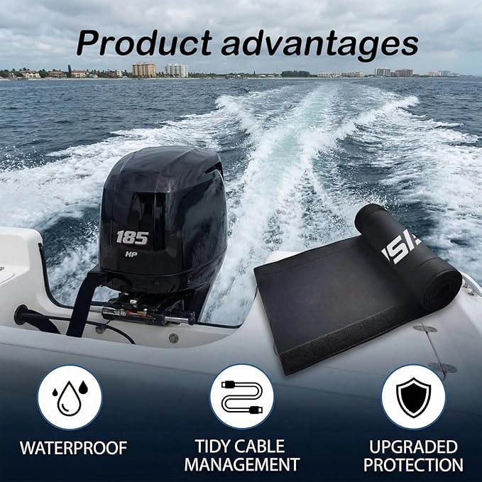 38" Neoprene Trolling Motor Cable Sleeve, Trolling Motor Sleeve Great for Cover Cables and Extension Cords, Weather-Resistant,Organized Cable Management and Protect (Fishing Expert)