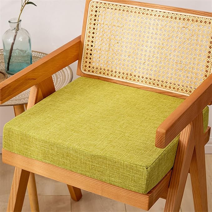 Reyox Square Non Slip Seat Cushion Thicken Chair Cushion for Recliners, Armchairs 1" Thick Matcha Green 18" x 18"