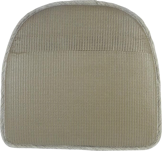 Klear Vu Raindrop The Gripper Non Slip Chair Cushions, Soft & Comfortable Seat Pad, Sitting Pillow for Kitchen, Dining or Office, 8 Count (Pack of 1), Taupe
