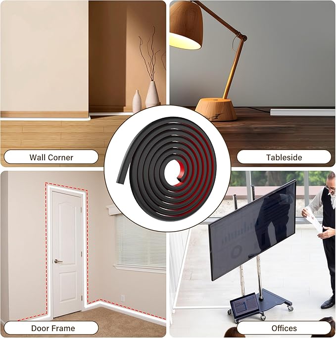 Cord Hider for Wall Mounted TV, 196" One Cable Cover with Side Open, Flexible Silicone Wire Raceway Management,Self-Adhesive Cord Organizer,Wire Concealer Channel, Black