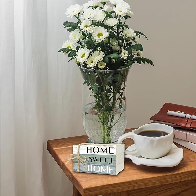 Mini Decorative Books for Home Decor, Small Wood Book Stack for Table Decor, Home Sweet Home Decor Books for Living Room Bookshelf, Farmhouse Stacked Books Decor（L36）