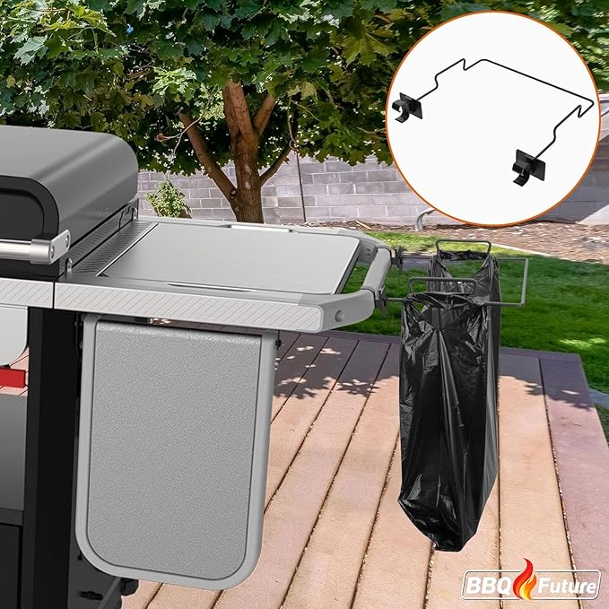 Organizer Kit for Weber Grills - Paper Towel Holder, Garbage Bag Holder for Weber Slate Griddle and Spirit Series(2025 Models) Grills, 3400106 Grill Accessories for Works Side Rail, Barbecue Utensils