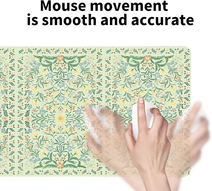 Vintage Botanical Print Desk Mat, Classic PU Leather Desk Pad for Women - Large Non-Slip Office Mat for an Elegant Gaming & Home Workspace(23.6x11.8 Inch)