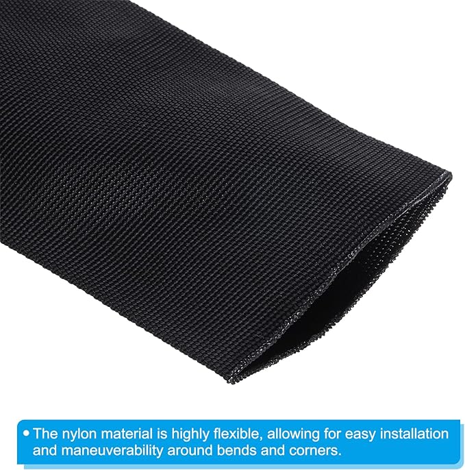 PATIKIL 2.2" Dia 24.6FT Nylon Protective Hose Sleeve, Cable Cover Sheath Protection for Welding Tig Torch Hydraulic Hose, Black