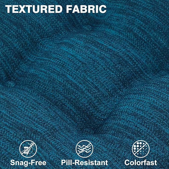 Shinnwa Dining Chair Cushions Set of 6, Dual-Layer Memory Foam Kitchen Chair Cushions, Patented Design Seat Pads with Ties, 16.5 x 16.5 x 3.5in, 6 Pack, Navy Blue