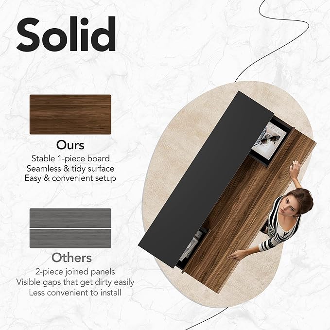 HUANUO Electric Standing Desk with 6 Drawers, 55 Inch Height Adjustable Stand Up Desk with Storage, Computer Workstation Compatible with Monitor Stand for Home Office, Black Walnut