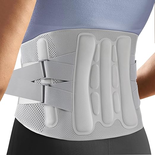 Heavy-Duty Adjustable Back Brace-Size XL(Belly 45.3-53.1 in), Features Removable Triangle Support Pad,Steel Stays,Spring,and 4 Soft Support Strips,Ideal for Daily Activities and Workouts.