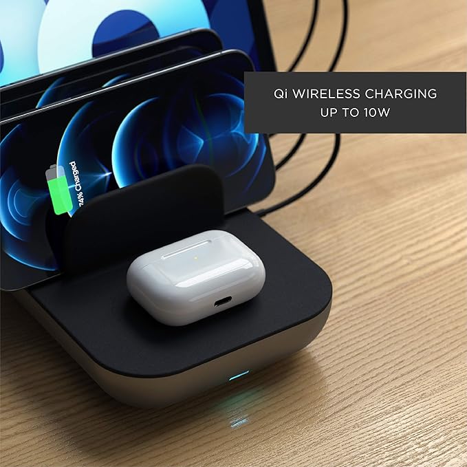 Satechi Multi Device Charging Station with Wireless Charging - for iPad Air/Pro, MacBook Air/Pro/Neo, iPhone 17 to 12 Series, AirPods, Apple Watch, and More