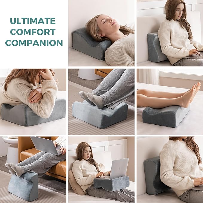 Ganondorf Ergonomic Foot Rest for Under Desk at Work Foot Stool Leg Elevation Pillow Heel Support Cushion & Lap Desk Support, High-Density Foam with Washable Cover