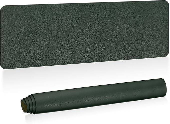 Patikil Desk Mat, 55"x17" Non-Slip Waterproof PU Leather Desktop Protector Cover, Dual Sided, Dark Green