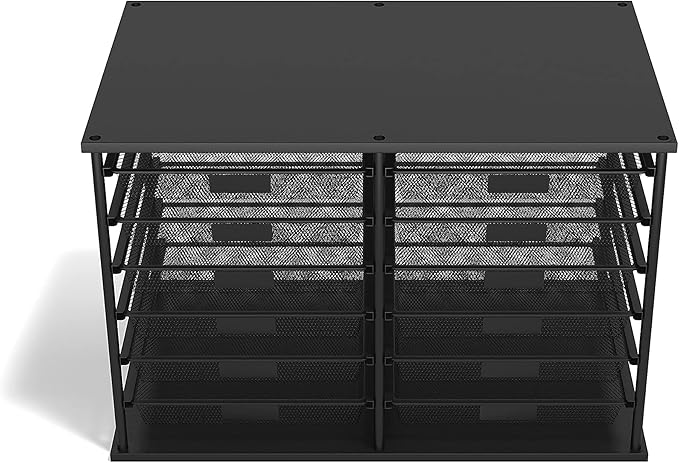 TRU RED Wire Mesh File Organizer, 12‑Compartment, Matte Black – High‑Capacity Vertical Desktop Sorter for Files & Mail