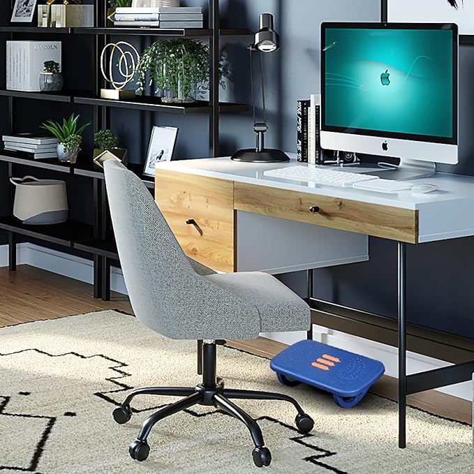 Desk Foot Pedal Desk Under Rocking Foot Pedal is Suitable for Home, Office, car, Plane, Long-Distance Travel Essentials to Relieve Joint Stiffness and Swelling (Blue)