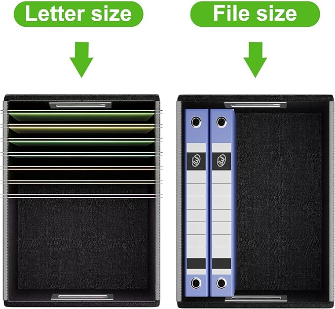 Portable Leather File Organizer Boxes with Lids, Office Document Boxes Organizer, Filing Boxes, Decorative Small File Boxes for Hanging Files, File Cabinet for Office/Home - 4 Pack