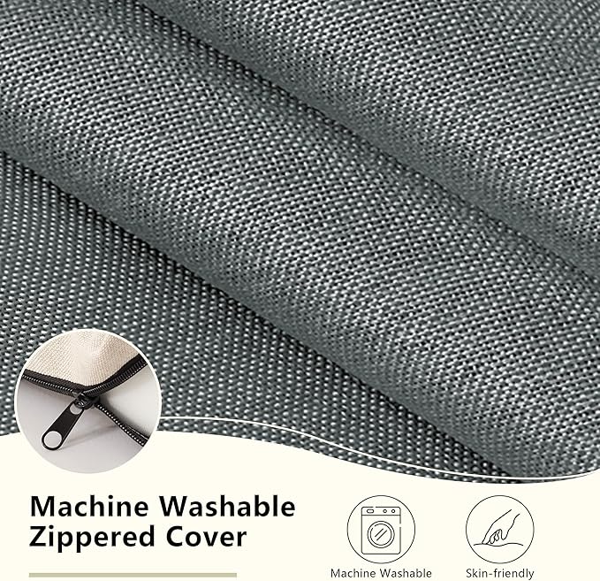 Nordjager Chair Cushions for Dining Chair Seat Set of 4, Memory Foam Chair Pads Help You Relief from Sedentary Discomfort in The Office or Kitchen and Dining Rooms(17" x 16" x 2.5", Dark Grey)
