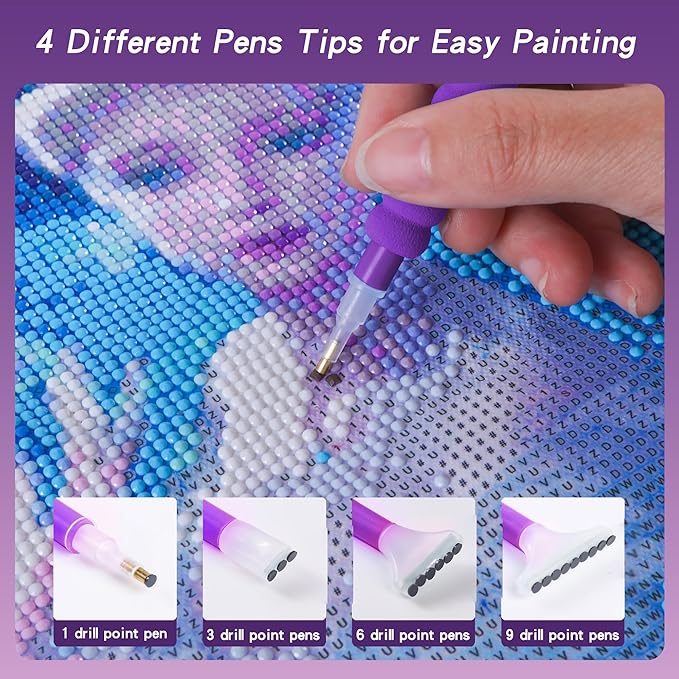 LYMUSUMI Diamond Art Storage Containers 120 Slots Diamond Painting Accessories and Tools Portable Bead Organizer Boxes for Adults（Purple）