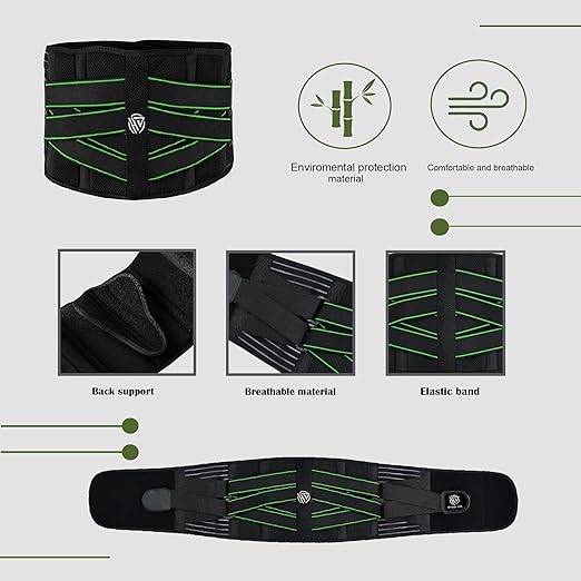 Back Brace for Lower Back Pain, Breathable Back Support Belt for Men and Women, Adjustable Support Straps Anti-skid Lumbar Support Pad for Pain, Sciatica, Herniated Disc