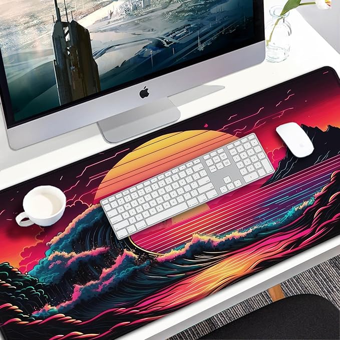 Mouse Pad, 31.5x15.7 inch Large Extended Computer Keyboard Mouse Mat, Water Resist Non-Slip Mousepad Rubber Base Long XXL Gaming Mouse Pad for Work & Gaming, Office & Home