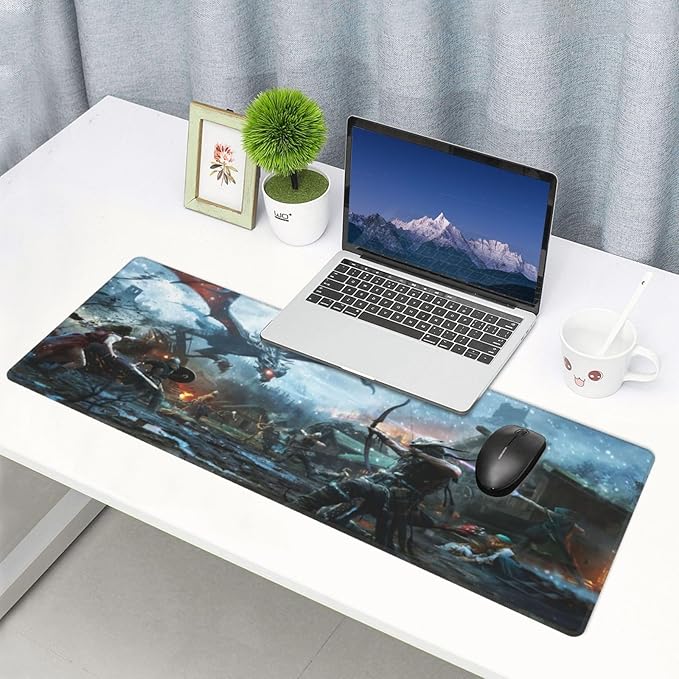 Generic Mouse Pad Non-Slip Rubber Base Mouse Pad Waterproof Desk Writing Mat for Office Home 12x31.5in, Black3