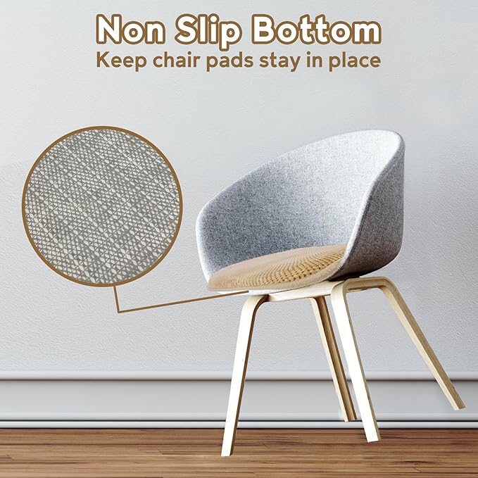 Khaki Chairs Cushions for Dining Chairs 6 Pack Non Slip Foam Kitchen Seat Cushions Washable Soft Thick Patio Pads Large Wooden Metal Chair Cushions,17" x 15"
