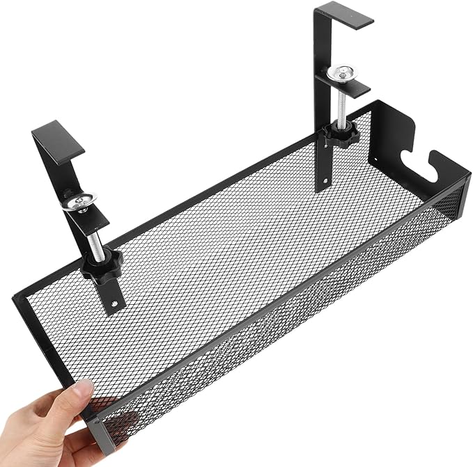 Desk Cable Management Tray Metal Cord Organizer Cable Raceways Wire Organizer for Home and Office Cord Management with No Drill Installation Large 40cm