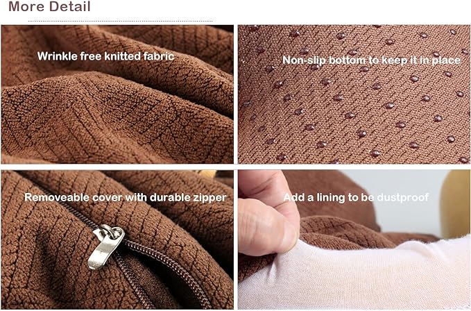 Sigmat Recliner Cushion for Elderly with Memory Foam 20x20x3 Inches Large Square Seat Cushion for Recliner Chair, Floor Pillow, Truck Seat Cushion Coffee