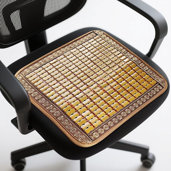 Double-Sided Cooling Rattan Seat Cushion, Summer Breathable Chair Mat for Dining and Office Chairs SC-1 (1, Bamboo, 45 * 45cm)