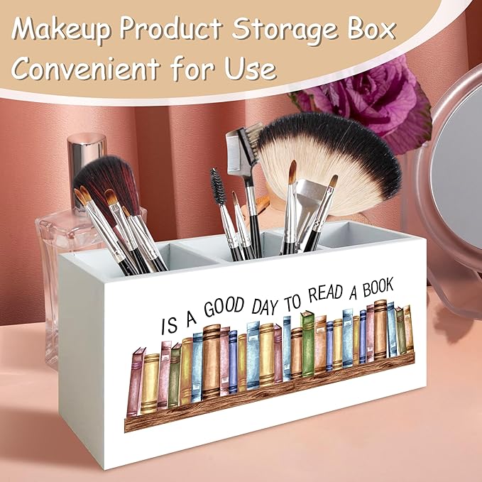 Bookmark Holder, Book Pen Pencil Holder for Classroom Book Club Desk, Books Club Gift, Room Home Office Decor, Books Makeup Brush Toothbrush Holders Organizer for Reading Corner Room Library