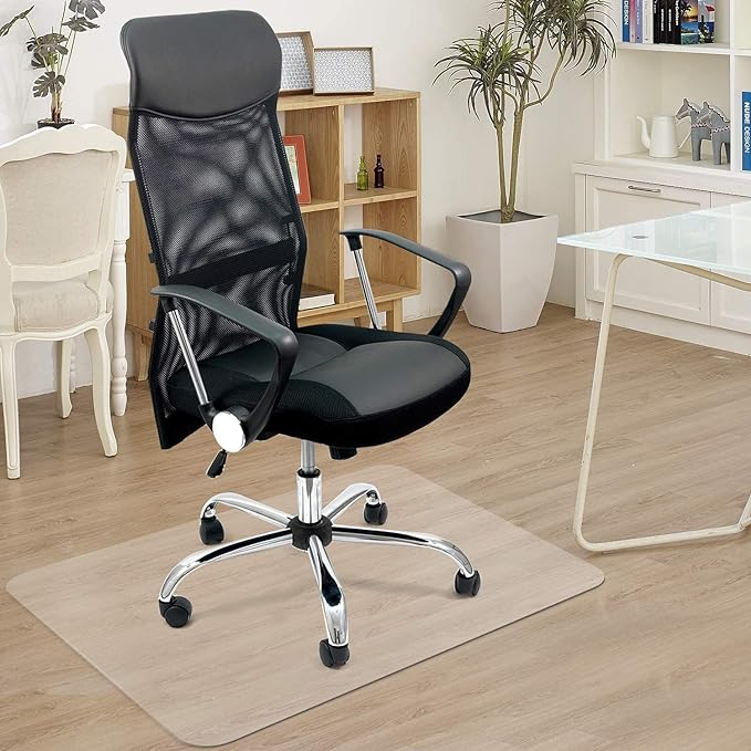 Azadx Large Chair Mat for Hardwood Floor 48 x 48'', Clear Office Chair Mat for Hard Floors Square, Plastic Office Mat for Wood/Tile Floor