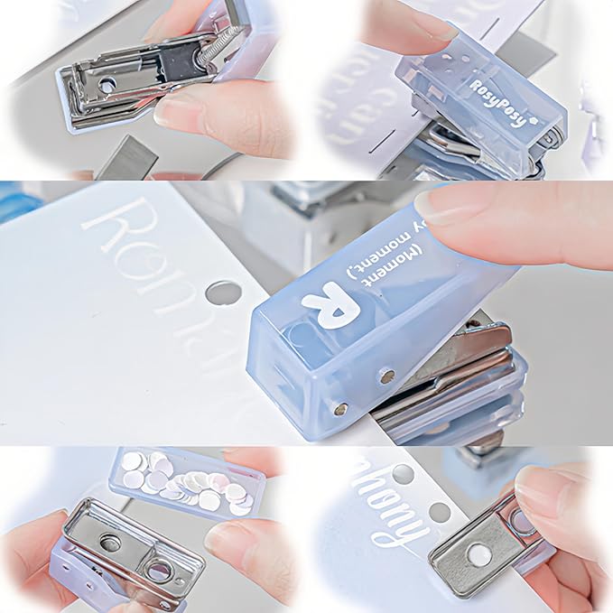 7-Piece Office Supplies Kit Set - Portable Mini Stationery Organizer with Compact Scissors & Hole Punch for Office Work, School Supplies & Desk Accessories