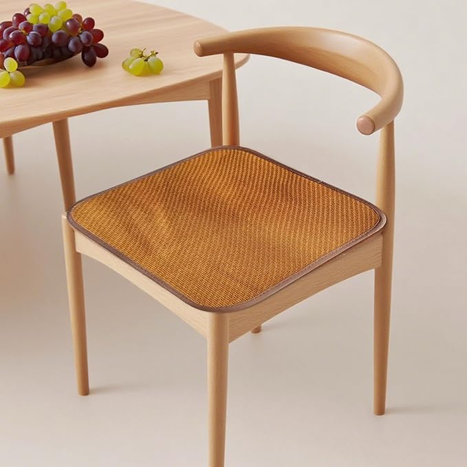 Double-Sided Cooling Rattan Seat Cushion, Summer Breathable Chair Mat for Dining and Office Chairs SC-1 (1, Brown, 50 * 50cm)