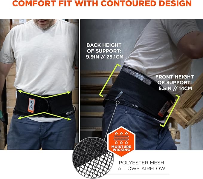 Ergodyne ProFlex 1051 Mesh Back Support, XX-Large, Black