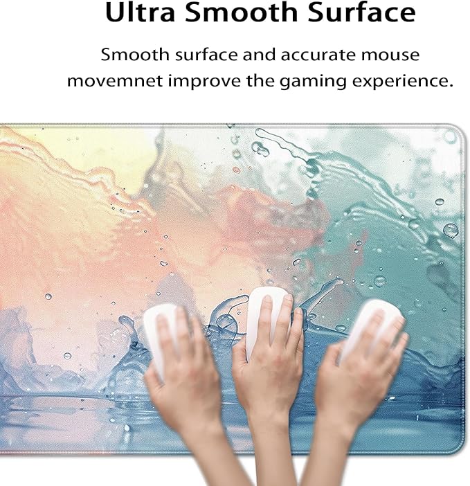 35.4 x 15.7 in, XXL Large Mouse Pad for Desk, Extended Keyboard Mouse Mat for Computer Office, Big Mouse pad with Stitched Edges, Gaming Pc-Color Splashes