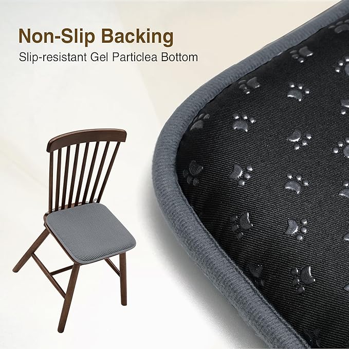 puredown® Chair Cushions for Dining Chairs, Set of 2 Memory Foam Seat Cushions with Non-Slip Backing & Ties, 16" x 16" x 1.5", Comfortable & Supportive Dining Chair Pads for Kitchen, Grey