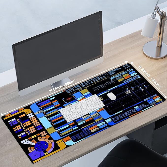 Large Gaming Mouse Pad, Desk Mat Extended XXL Keyboard Desk Pad with Non-Slip Base, 31.5x11.8 inch Black Gamer Mousepad for Office, Home & Gaming Room Decor (Spaceship Sci-f-5)