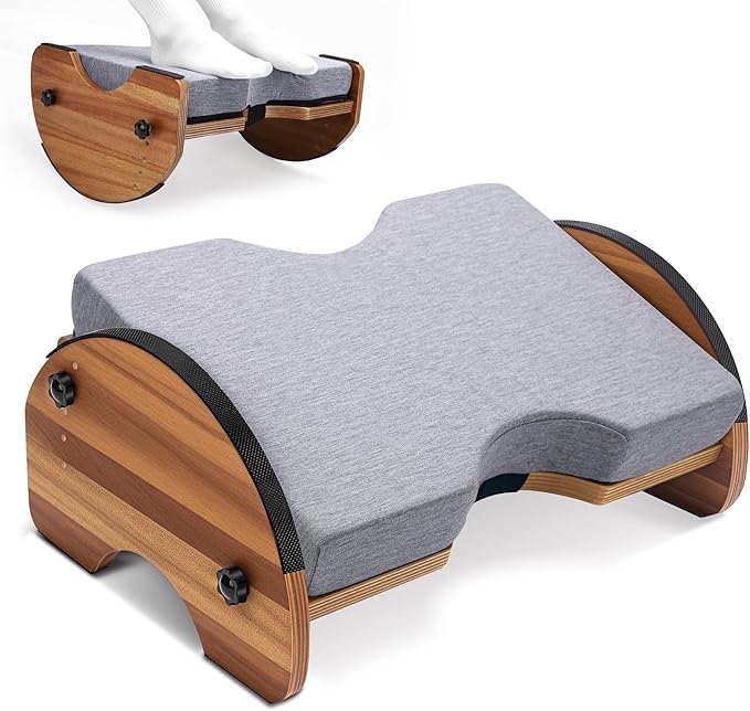 Foot Rest for Under Desk at Work, 3-in-1 Reversible Rocking Footrest Adjustable Foot Stool, Ergonomic Footrest for Under Desk, for Home, Office and Gaming, 5 Adjustable Heights, with Washable Cover