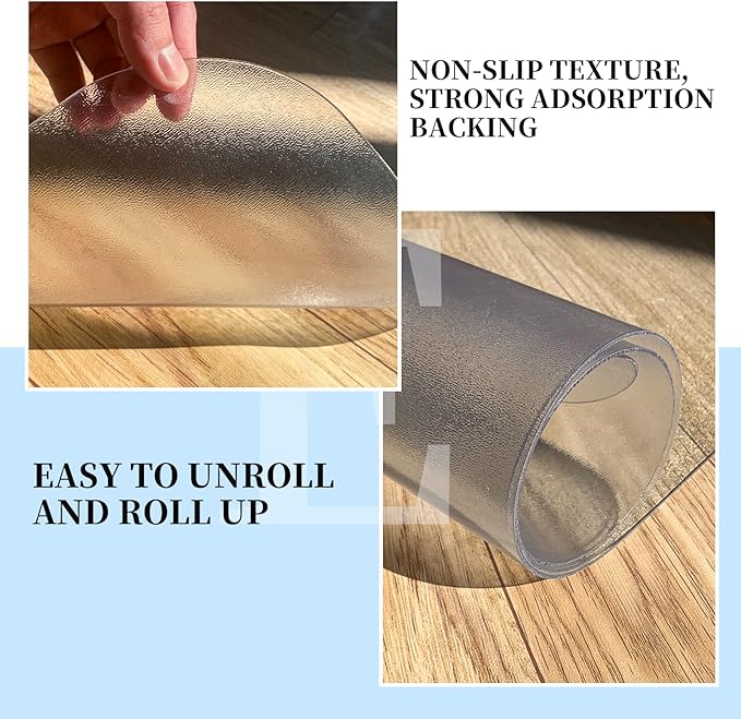 Tonaus Chair Mat for Hard Floor Office Chair Mat Desks Mats Large 48"×36" (3'x4'),Transparent Clear PVC Floor Protector for Home Office Study Wooden Floors, Not for Carpet