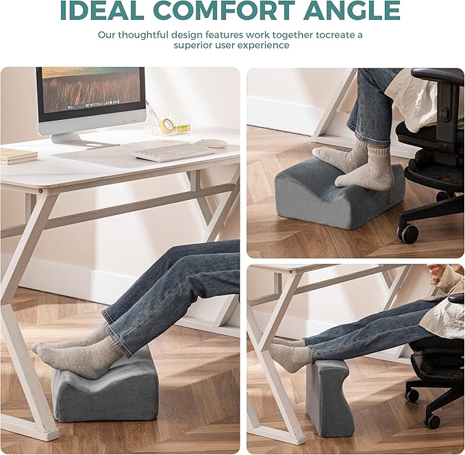 Ganondorf Ergonomic Foot Rest for Under Desk at Work Foot Stool Leg Elevation Pillow Heel Support Cushion & Lap Desk Support, High-Density Foam with Washable Cover