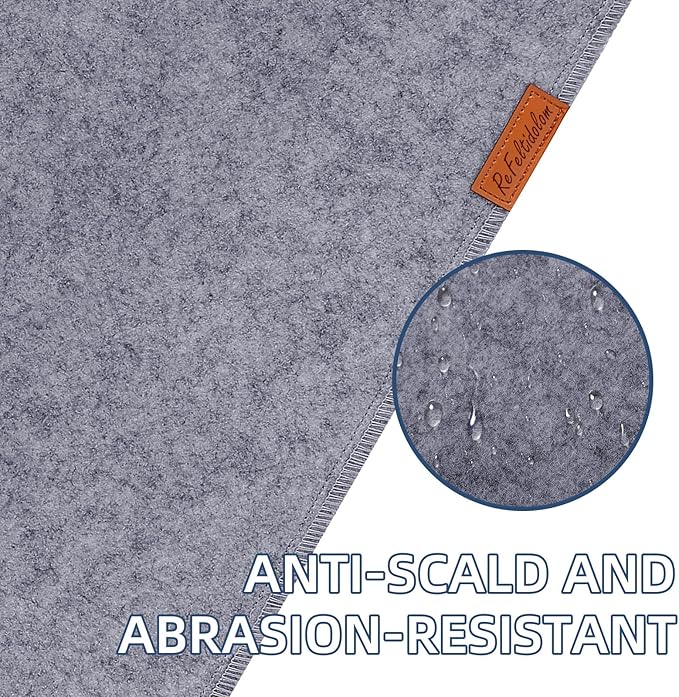 Large Felt Desk Protective Pad, 100X40cm/40''X16'' Non-Slip Felt Desk Mat Extended Gaming Mouse Pad Large Desk Pad Protector for Keyboard, Computer, Mouse, Laptop (Grey)
