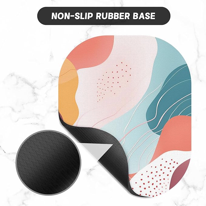 Small Mouse Pad, 6 x 7 Inch, Oval Mini Mouse Pad with Non-Slip Rubber Base for Laptop Wireless Mouse Keyboard Tray Mousepad, Abstract Styles