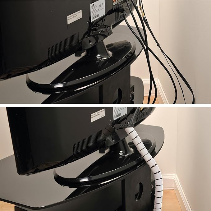 D-Line Cable Zipper Cord Tube Organizer with Zip Tool, 8.2 Feet, Cable Management Sleeve, Cover for Long Wire Runs, 1 Inch Diameter (8.2 FT, White)