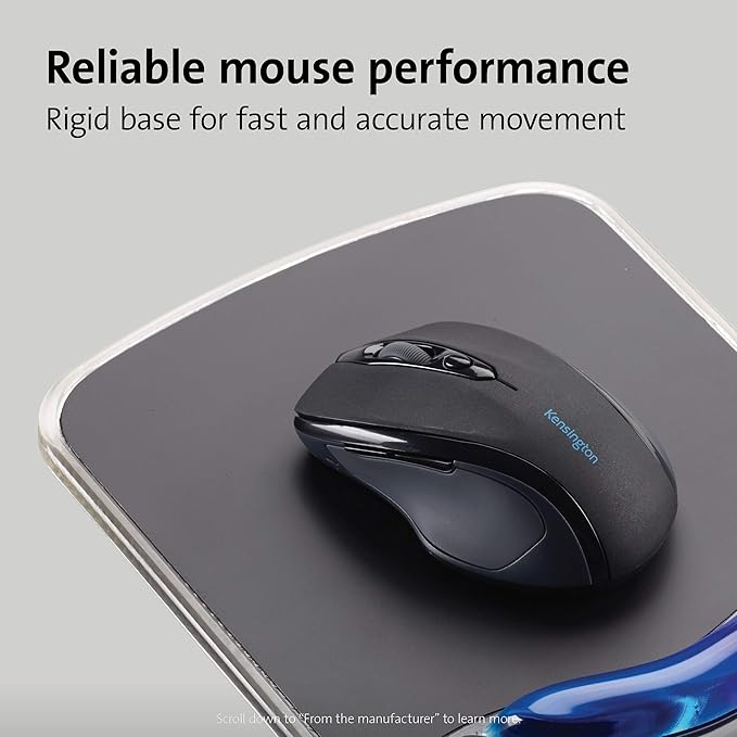 Kensington Duo Gel Mouse Pad with Wrist Rest, Ergonomic Wrist Support for Pain Relief, Comfortable Non-Skid Gel Pad for Computer, Laptop, Office & Home 9.6" x 7.6", Blue K62401AM, Pack of 4